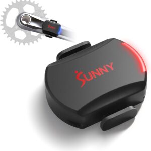 Sunny Health & Fitness 2-in-1 Advanced Cadence/RPM + Speed Sensor, Cadence Sensor Bluetooth ANT+ for Indoor/Outdoor Bikes, Magnet-Less Design for Outdoor Cycles, Exercise Bikes, and More – CB110S