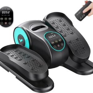 MERACH Under Desk Elliptical Machine, Ellipse Leg Exerciser as Seen on TV for Seniors with Remote Control & 12-Speeds, Quiet Portable Electric Seated Pedal Exerciser Machine for Home Office