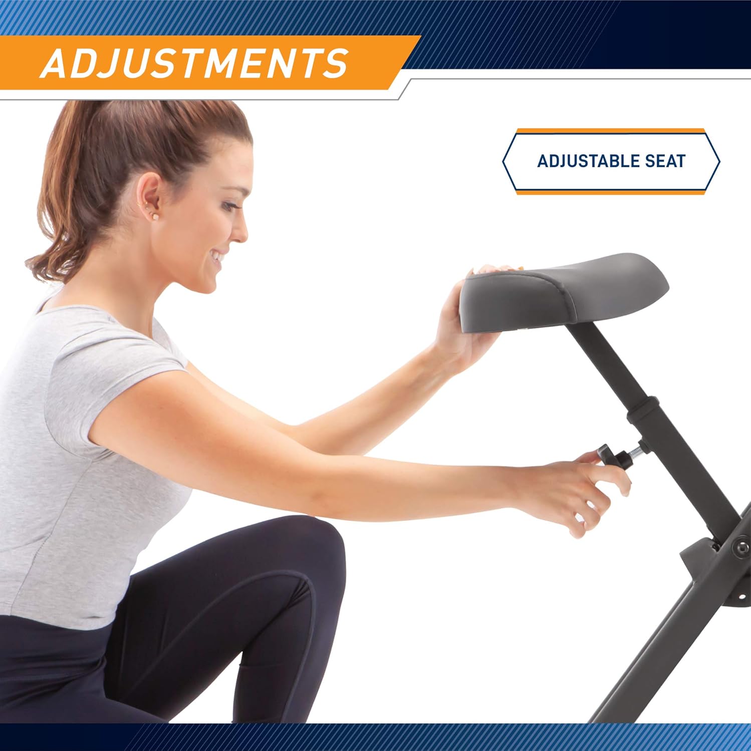 Marcy Foldable Upright Exercise Bike with Adjustable Resistance for Cardio Workout & Strength Training - Multiple Styles Available - Image 6