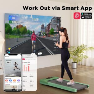 Walking Pad Treadmill, 3 in 1 Portable Under Desk Treadmill 300 lb Capacity, Treadmills for Home Small with Remote Control, 2.5 HP Low Noise Small Treadmill Jogging Running Machine with LED Display