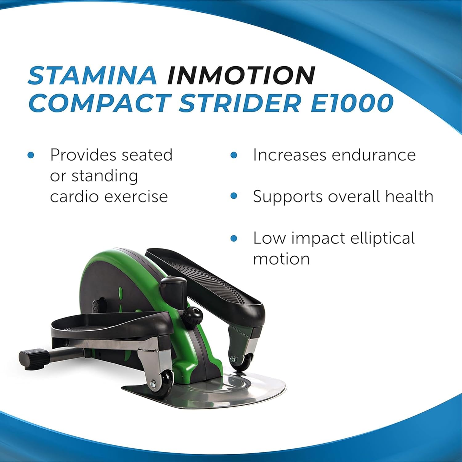 Stamina Inmotion Compact Strider Foot Exercise Machine - Under Desk Elliptical - Standing or Seated Elliptical Fitness Equipment - Image 2