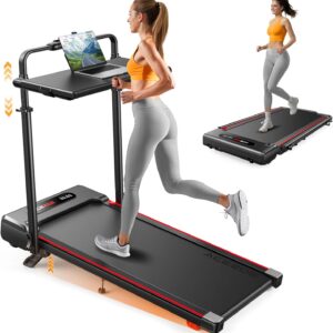 3 in 1 Under Desk Treadmill with Incline, Walking Pad with Removable Desk Workstation, Adjustable Height for Different Need, 300lbs Capacity, Foldable Compact for Home Small Office