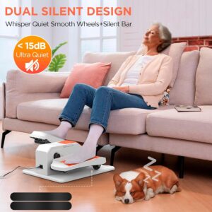 2025 New Under Desk Elliptical Machine, Mini Electric Ellipse Leg Exerciser for Senior,Quiet & Portable Seated Pedal Elliptical for Home with Monitor, Remote Control and 12 Adjustable Speeds