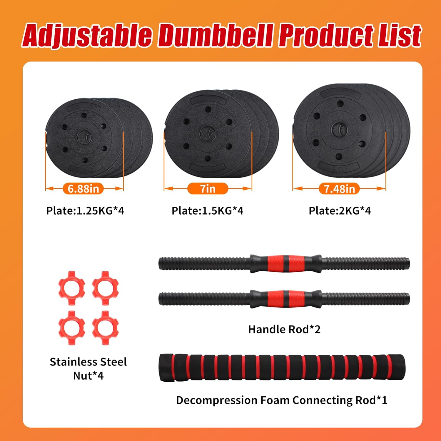 Adjustable Weights Dumbbells Set, 40lbs Free Weights with Connector, Convertible Dumbbell Barbell Push-up Stand Set, 3 in 1 Home Gym Fitness Weight Set for Men and Women - Image 3