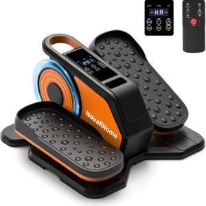 Under Desk Elliptical Machine, Quiet & Portable Electric Machine Seated Pedal Exerciser with Remote Control, Low-Impact Electric Ellipse Leg Exerciser with 12 Level Speeds Adjustable for Home Office