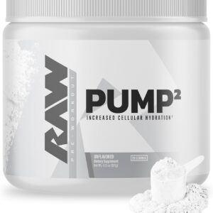 RAW Pump2 Pre Workout | Glycerol Pump Pre Workout Supplement, Pair Pump Supplement for Best Results Or Any Preworkout Powder | Enhanced Hydration and Boost Energy | Unflavored (20 Servings)