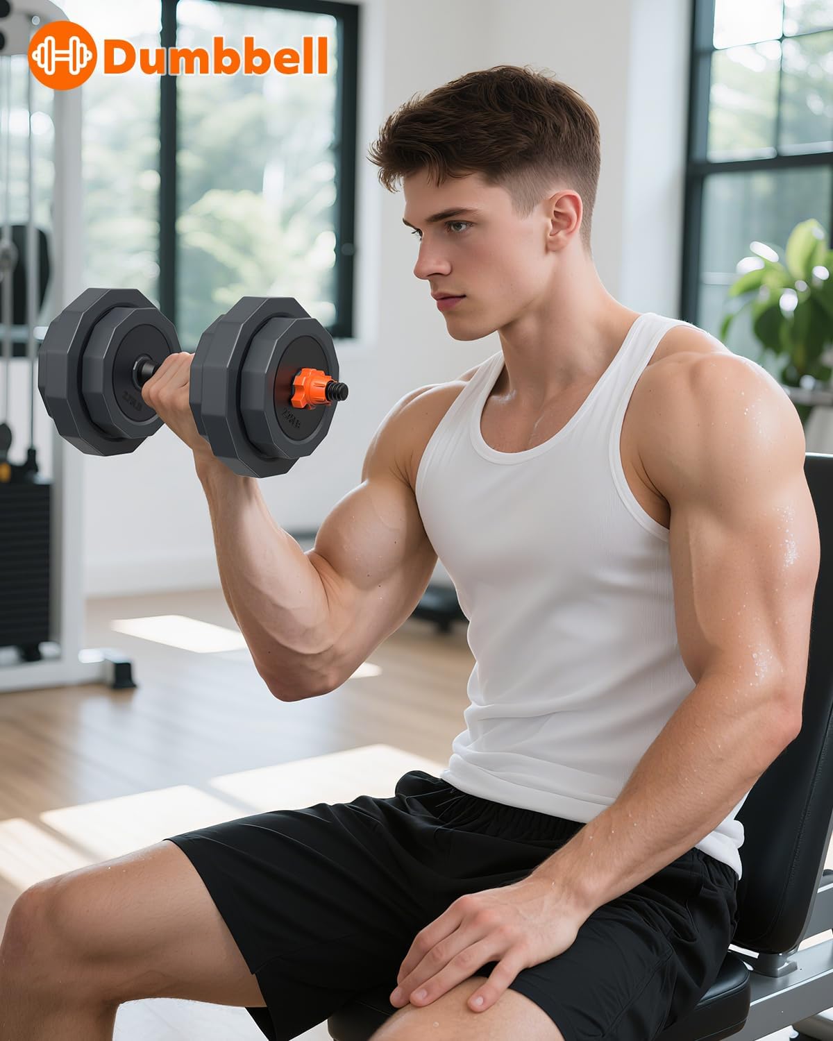 Adjustable Dumbbells Set, 45/65/85 lbs Free Weight Set with Connector, 4 in1 Dumbbells Set for Home Gym Workout - Image 4