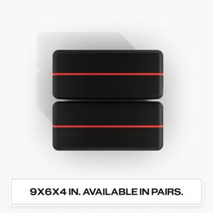 Peloton Yoga Block | Premium EVA Foam Yoga Blocks Available in Set of Two with Curved Edges and Corners, Accessories for Beginner and Advanced Yoga, 9 x 6 x 4 inches, Black/Red