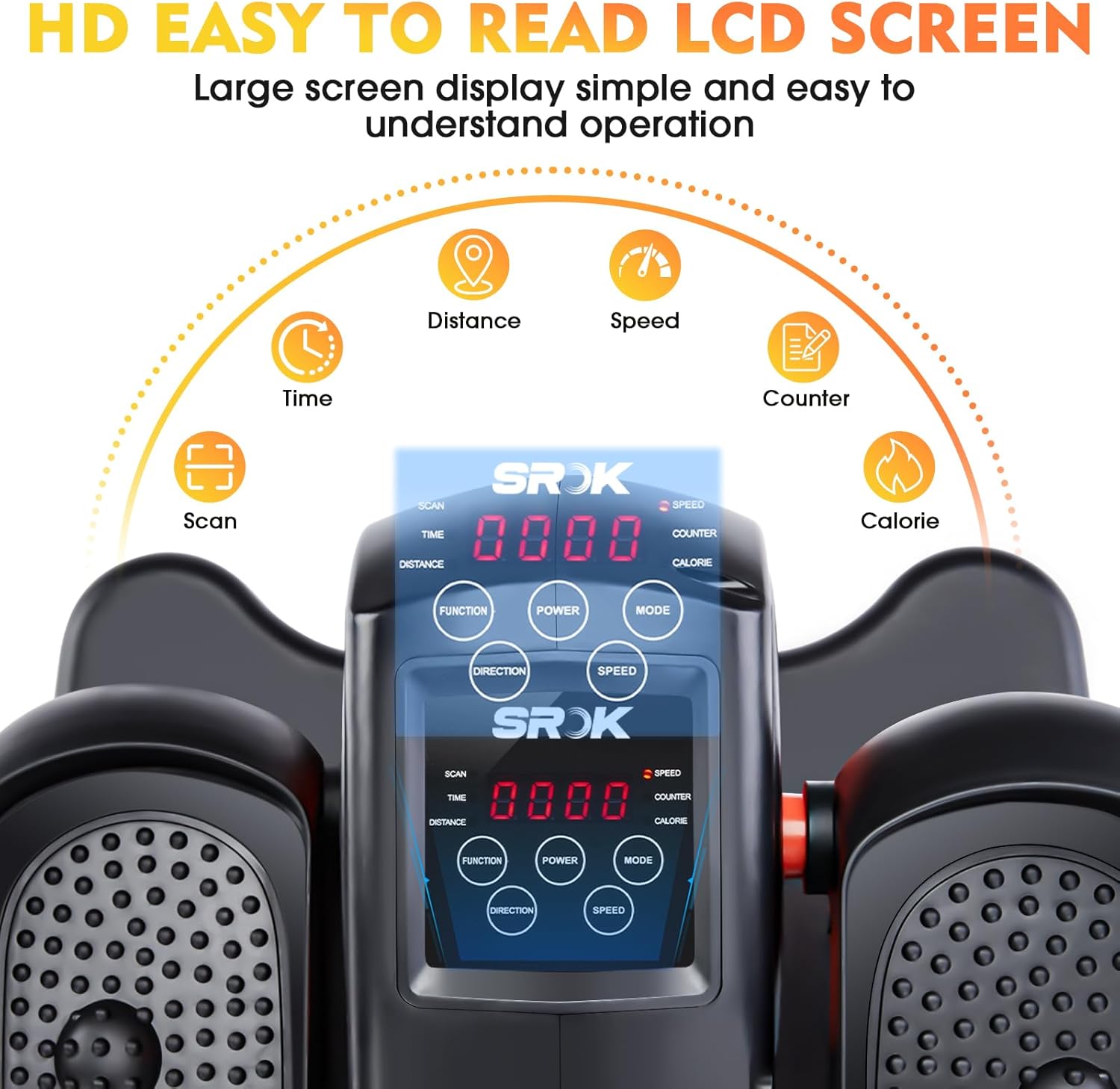 Under Desk Elliptical Machine, Electric Ellipse Leg Exerciser As Seen On TV with 12 Speed for Seniors,Portable Foot Leg Exerciser, Mini Seated Pedal Exerciser for Home Office - Image 3