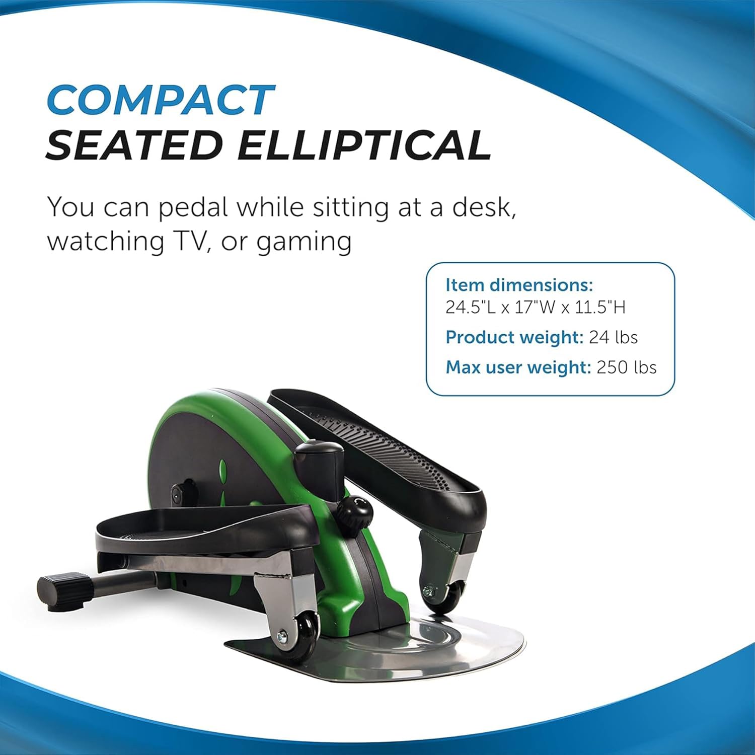 Stamina Inmotion Compact Strider Foot Exercise Machine - Under Desk Elliptical - Standing or Seated Elliptical Fitness Equipment - Image 3