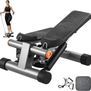VEVOR Stair Stepper, Mini Stepper for Exercise at Home, Hydraulic Fitness Stepper with Resistance Bands, Full Body Workout Cardio Equipment, Stair Climber