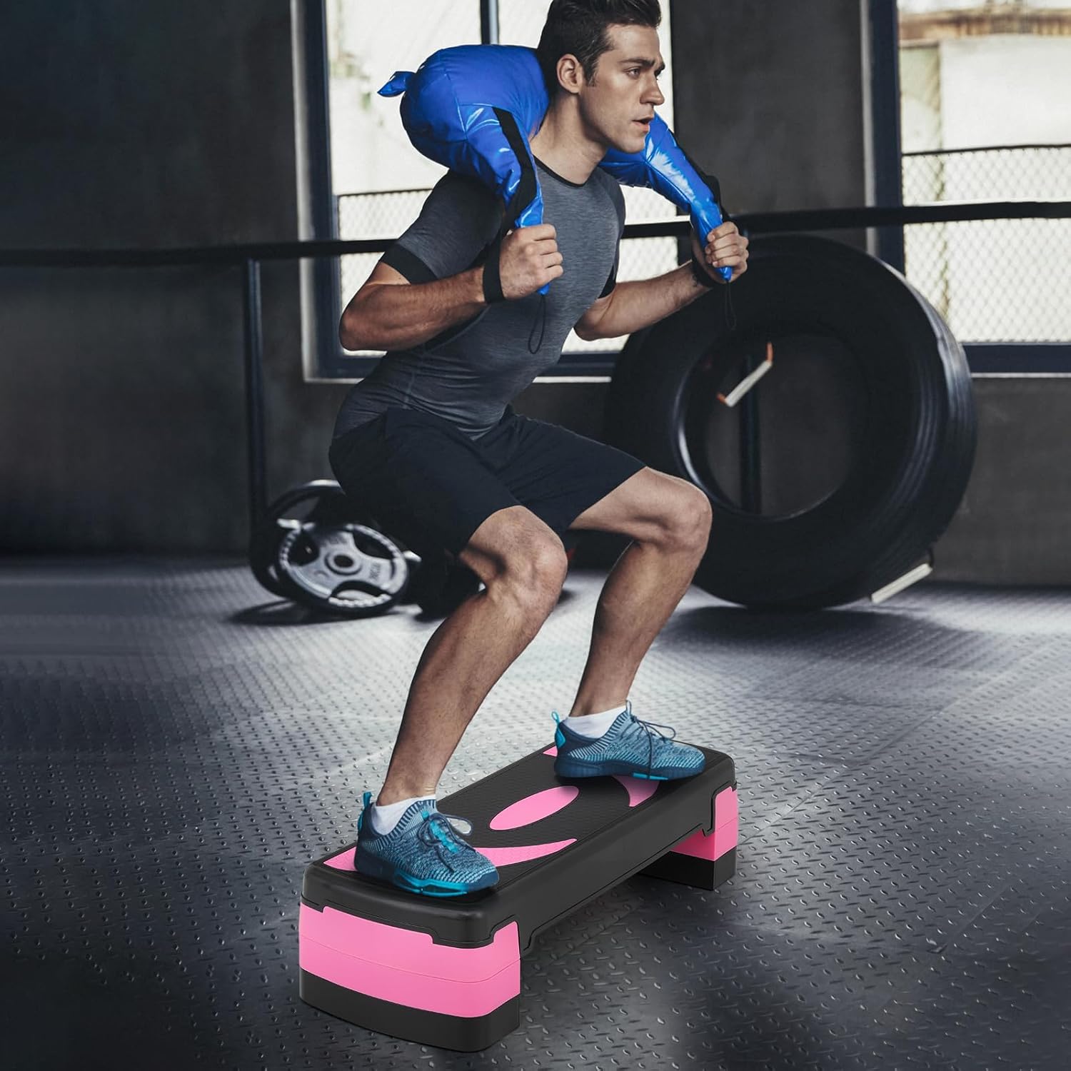 Aerobics Stepper Platform for Exercise Adjustable Compact Workout Step for Cardio, Core and Strength Training - Image 10