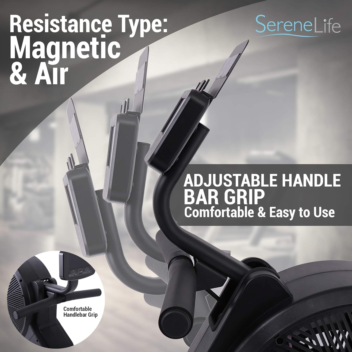 SereneLife Smart Rowing Machine-Home Machine with Smartphone Fitness Monitoring App, Magnetic Row Machine for Gym or Home Use, 16 Levels Resistance - Image 3