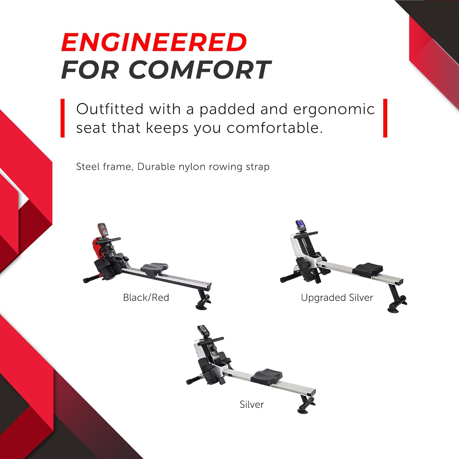 Stamina Magnetic Rower - Rower Machine with Smart Workout App - Rowing Machine with Magnetic Resistance for Home Gym Fitness - Up to 250 lbs Weight Capacity - Image 7