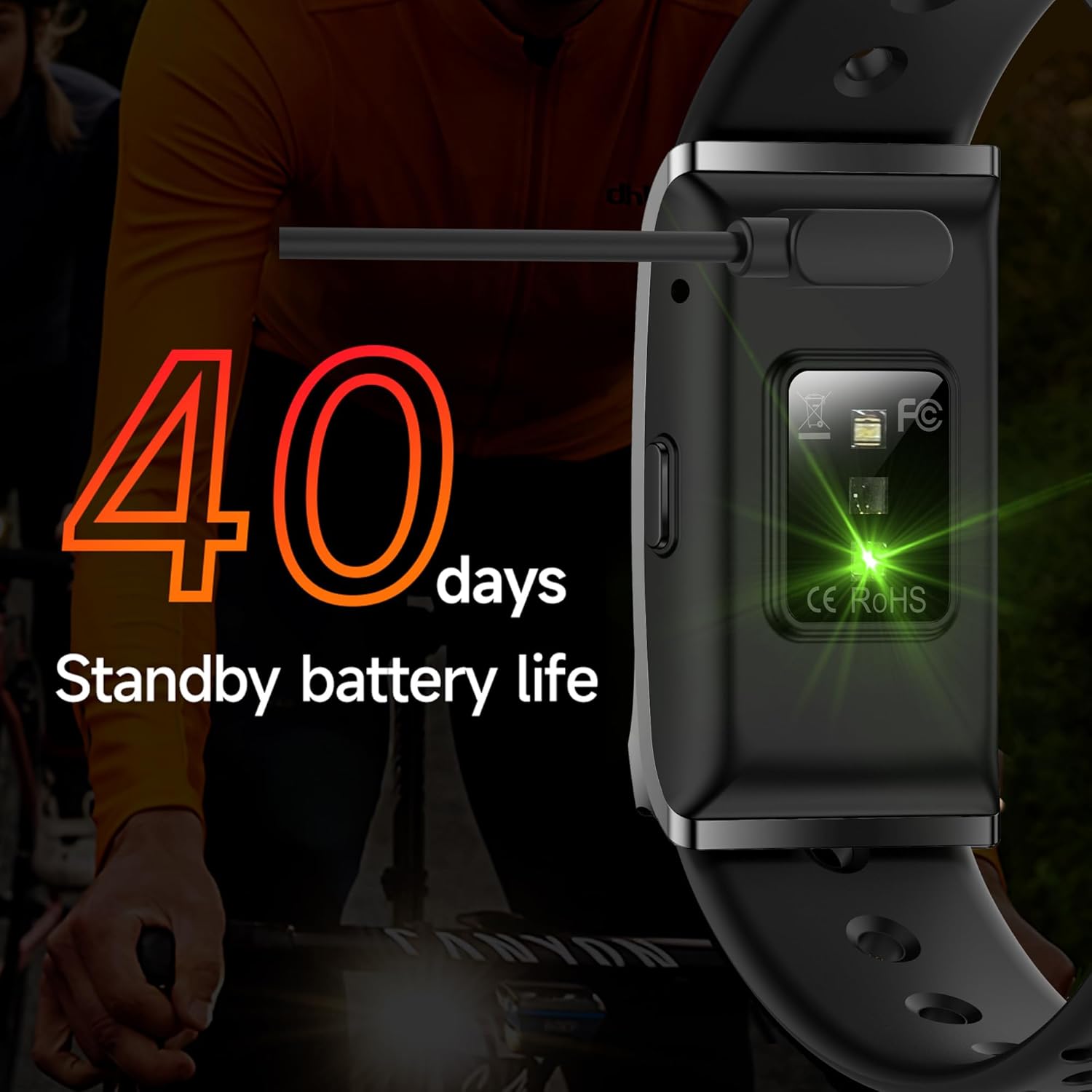 Smart Health Wristband, Fitness & Activity Tracker, One-Touch Measurement Function, Measuring Heart Rate, Sleep, Stress Health Data, 120+ Exercise Modes, Wearable Health Tracker with GPS - Image 4