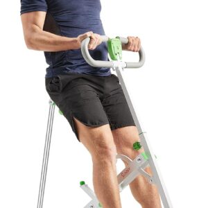 Sunny Health & Fitness Row-N-Ride Squat Assist Trainer, Foldable & Easy Setup Exercise w/Adjustable Resistance, Home Training Machine for Arm, Glute & Leg Workout, Optional Free SunnyFit App Connect
