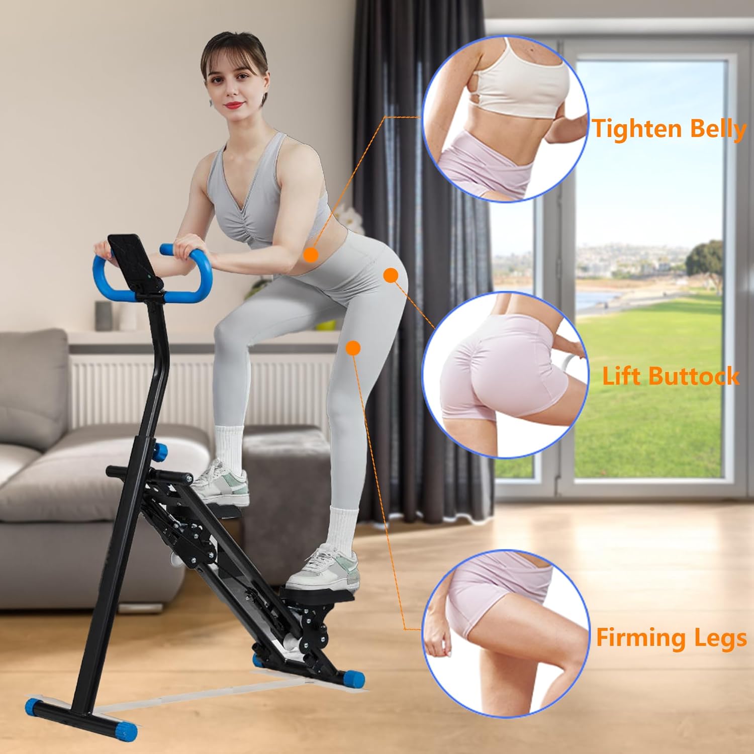 Stair Stepper for Home Gym Exercise, Vertical Climber Exercise Machine for Full Body Workout, Compact Folding Cardio Exercise Climber with Adjustable Handlebar (Blue) - Image 3
