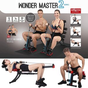 22 in 1 Wonder Master Core & Abdominal Workout Equipment, Foldable & Adjustable Rowing Machine, Core Strength Training& Abdominal Exercise Trainers with 22 Ways to Exercise for Home Gym