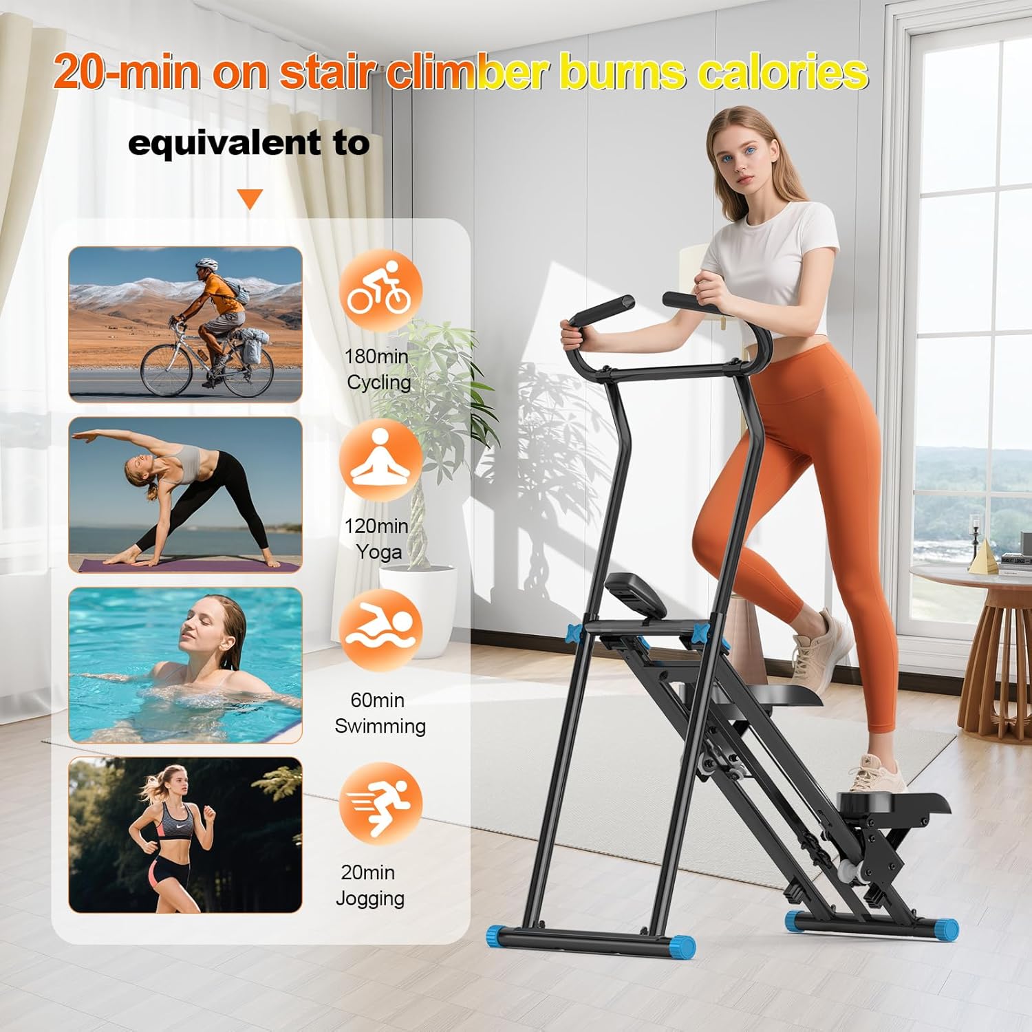 Stair Stepper for Home Gym, 350lbs Vertical Climber Machine with LCD Display, Non-Slip Pedals & 350lb Capacity Compact Folding Cardio Exercise Climber - Image 6