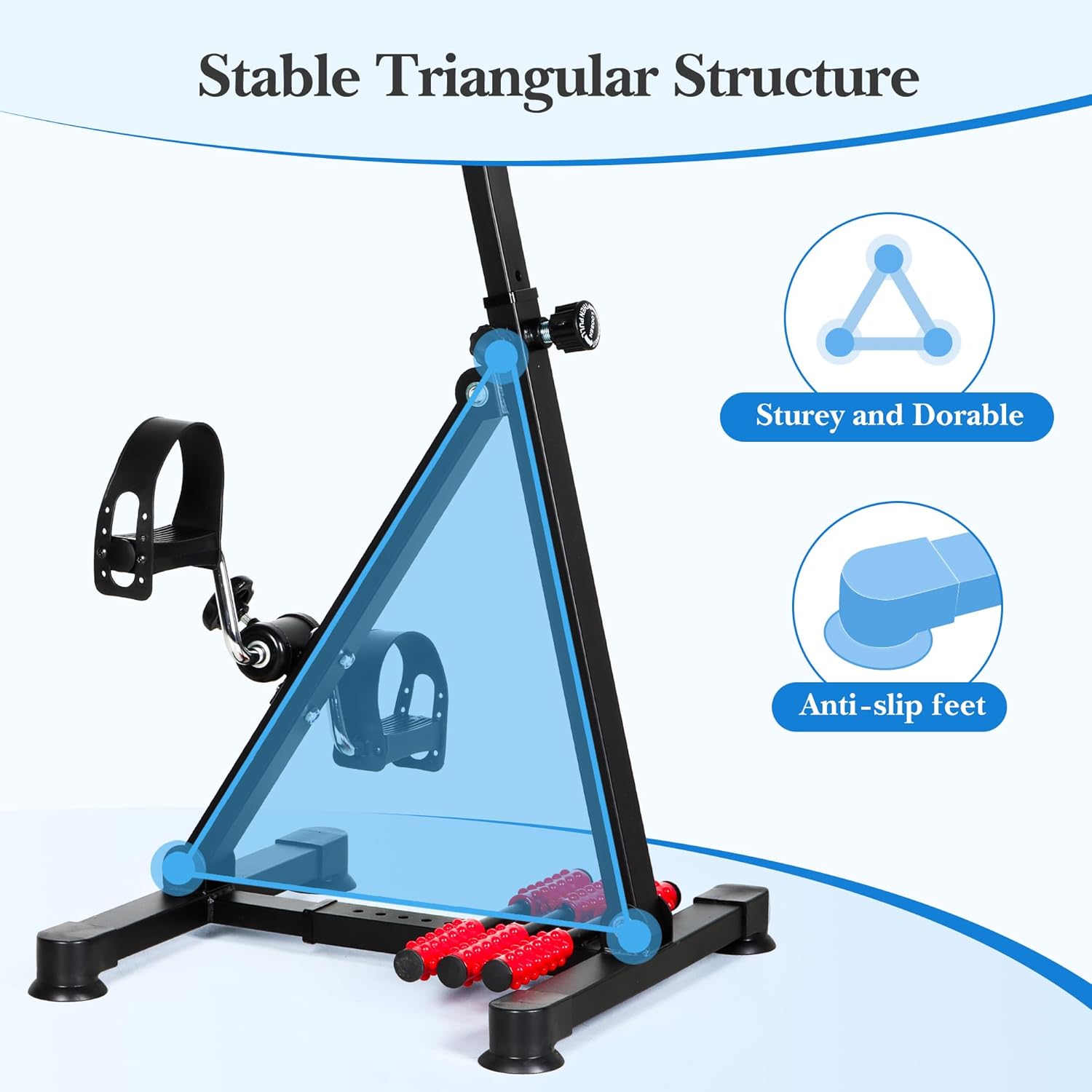 Adjustable Pedal Exerciser Bike for Seniors,Hand Arm Leg and Knee Therapy, Stroke Recovery, Portable Fitness Equipment for Total Body Workout - Great Gift for Elderly Rehab - Image 5