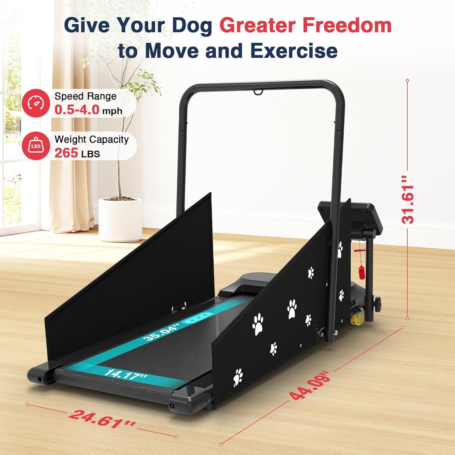 REDLIRO Dog Treadmill - Pet Indoor Treadmill for Medium/Small - Weight Capacity 265 lbs - Dog Fitness Running Machine with Remote Control & Display Screen - Image 7