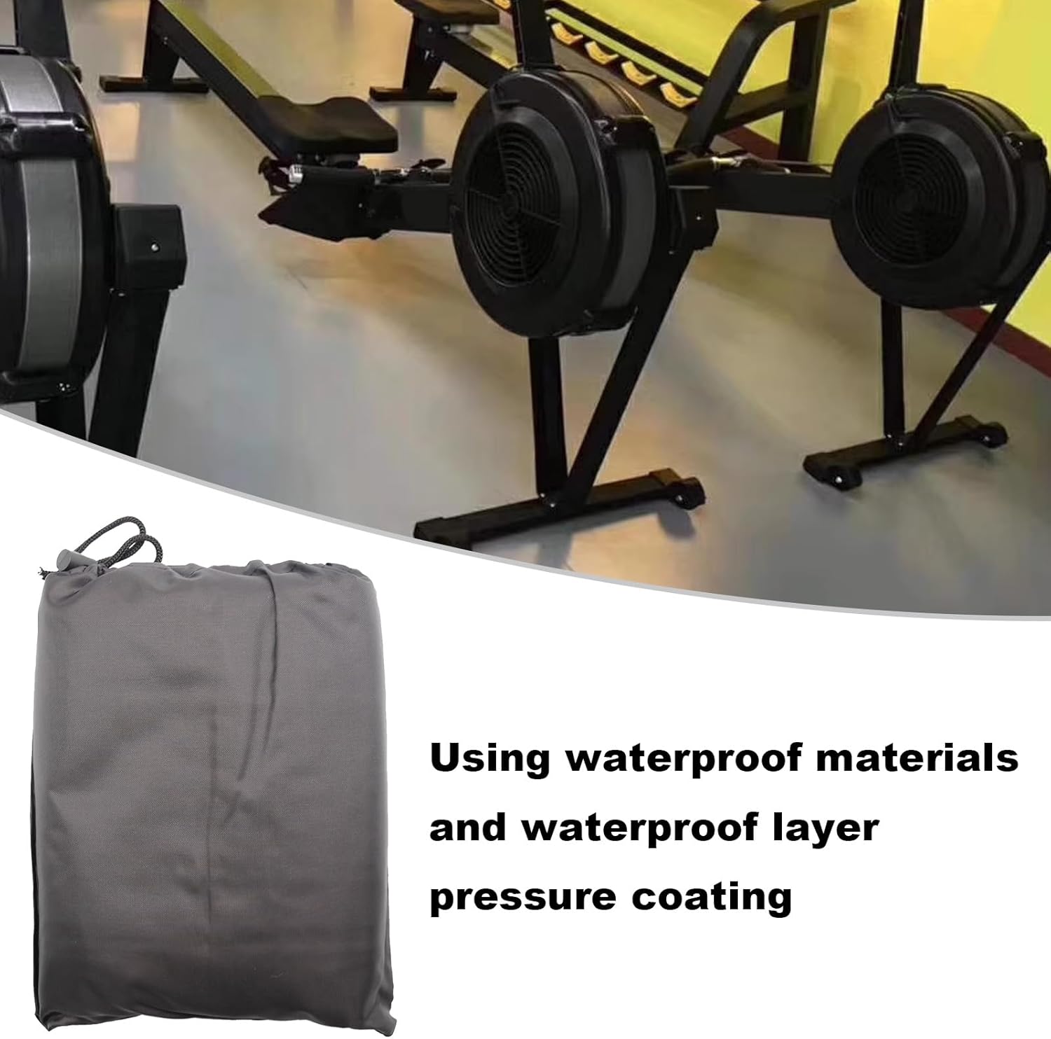 Fitness Rowing Machine Dust Cover 210D Oxford Fabric 95" x 24" x 40" Black Rowing Waterproof Machine Cover Fitness Equipment Protector - Image 4