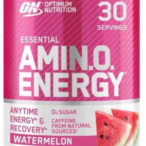 Optimum Nutrition Amino Energy – Pre Workout with Green Tea, BCAA, Amino Acids, Keto Friendly, Green Coffee Extract, Energy Powder – Watermelon, 30 Servings (Packaging May Vary)