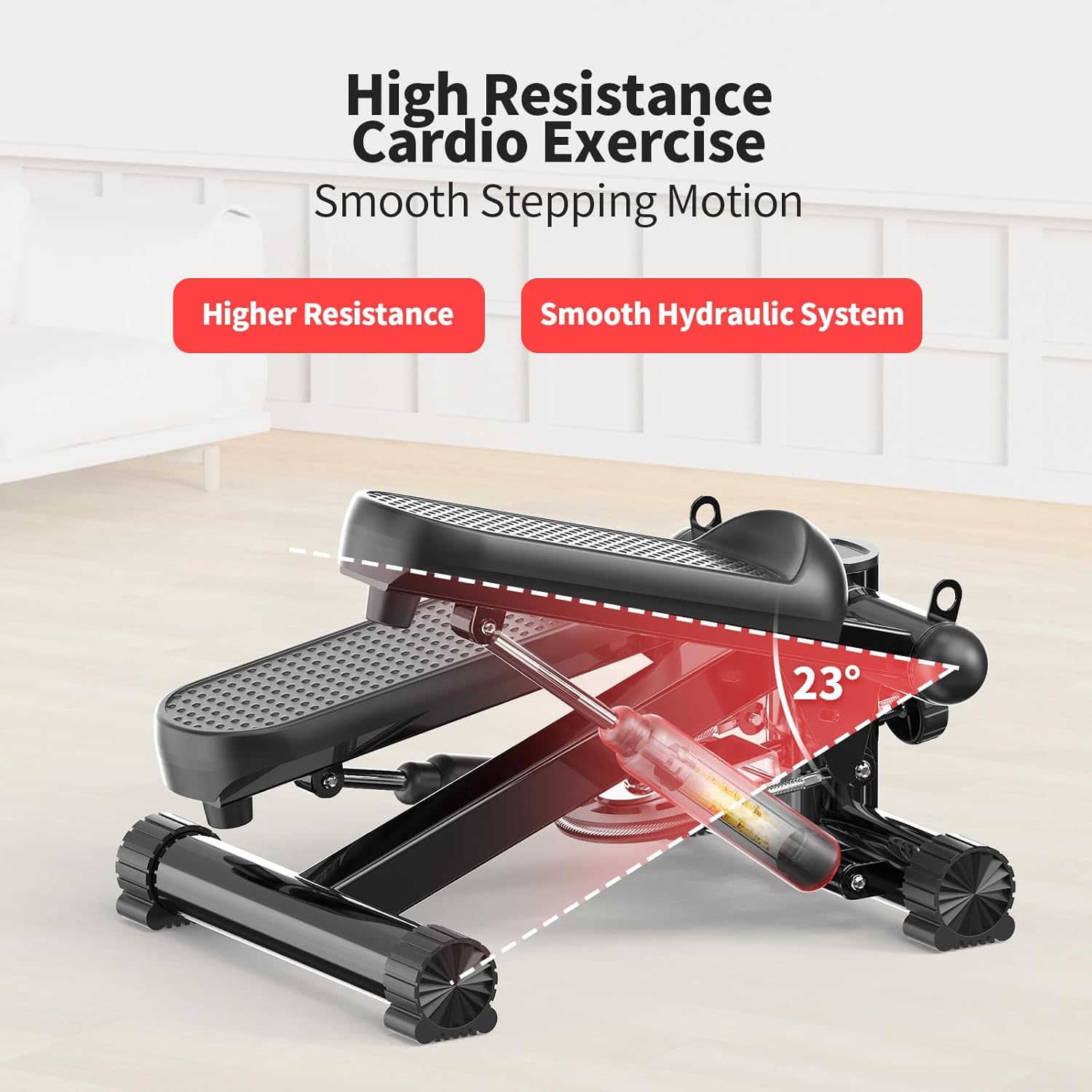 Total Body 2-in-1 Stepper Machine, Total Body Workout, Adjustable Hydraulic, Resistance Bands - Image 8