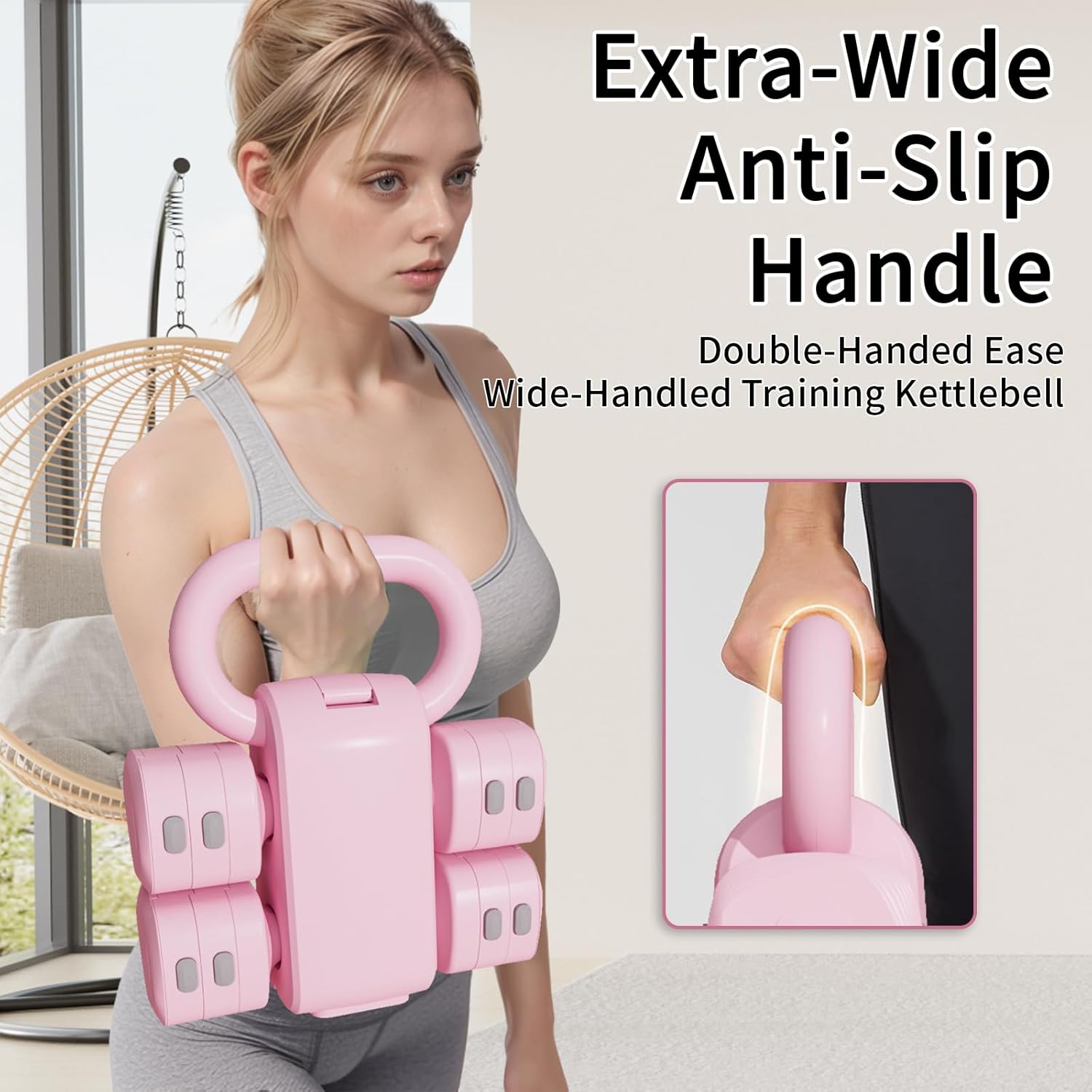 Adjustable Kettlebell Set, 4-in-1 Free Weight Kettlebell sets (5.5lbs 7.7lbs 9.9lbs 12.1lbs) for women, Weight Dumbbell Set of 2 for Home Gym Fitness Training - Image 8