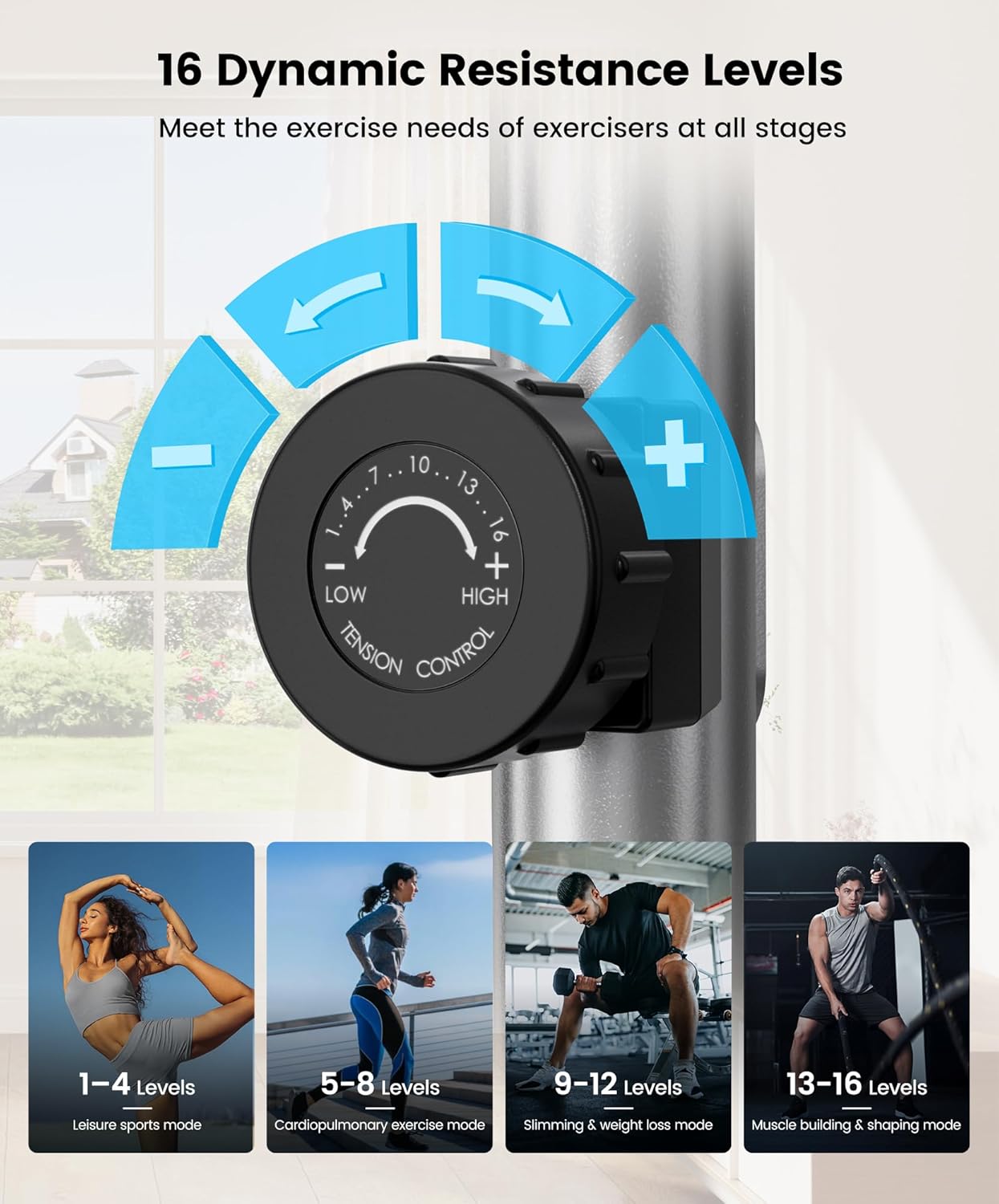 THERUN Elliptical Machine, Ultra-Quiet Elliptical Exercise Machine for Home, 6KG Flywheel Elliptical Trainer, 16 Resistance Levels Elliptical Training Machines w/Pulse Sensor, LCD Monitor - Image 5