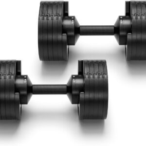 NÜOBELL® Adjustable Dumbbell Set, 5-50 LB or 5-80 LB, Easy Twist 2024-25 Model, All-In-One Weights Set (Pair) for Home, Original Manufacturer
