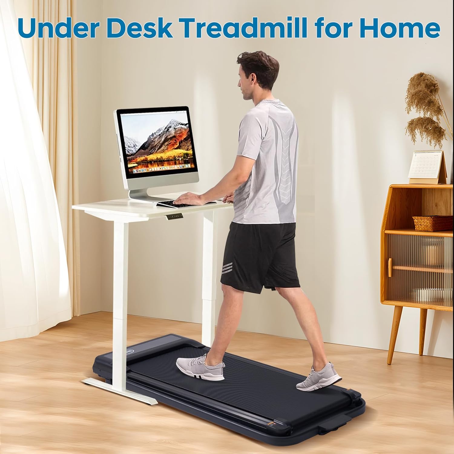 Walking Pad Treadmill with Handles, Folding Foldable Electric Treadmills for Home Small, 3.0HP Walking Pad with Handle Bar, 3 in 1 Portable Under Desk Treadmill with LED Display, 320LBS Capacity - Image 4