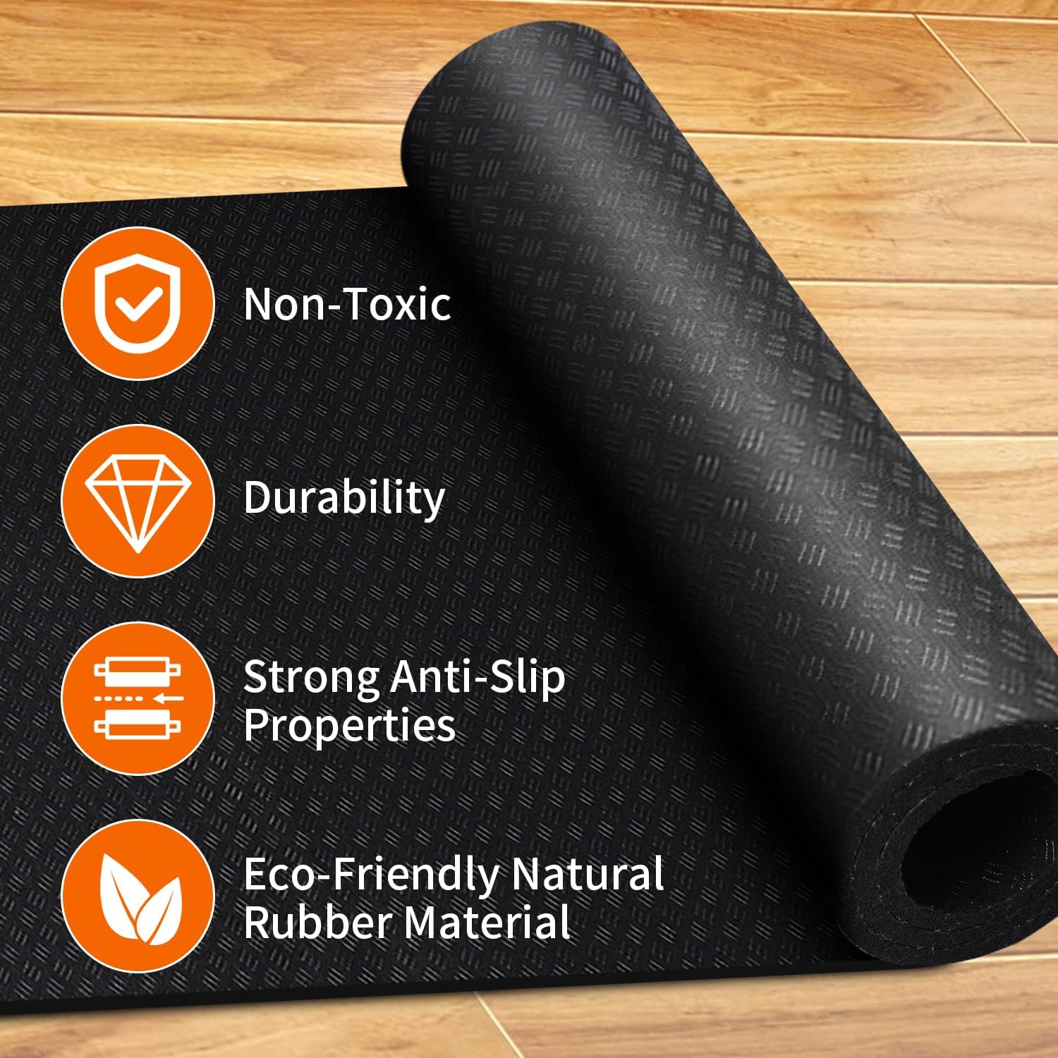 2 Pcs Mats for Exercise Bike, Dual Sided Non-Slip Mat for Rower Machine, Stationary Bike, Elliptical Machine, Natural Rubber Mat Protect Hardwood Floor Carpet - Image 6