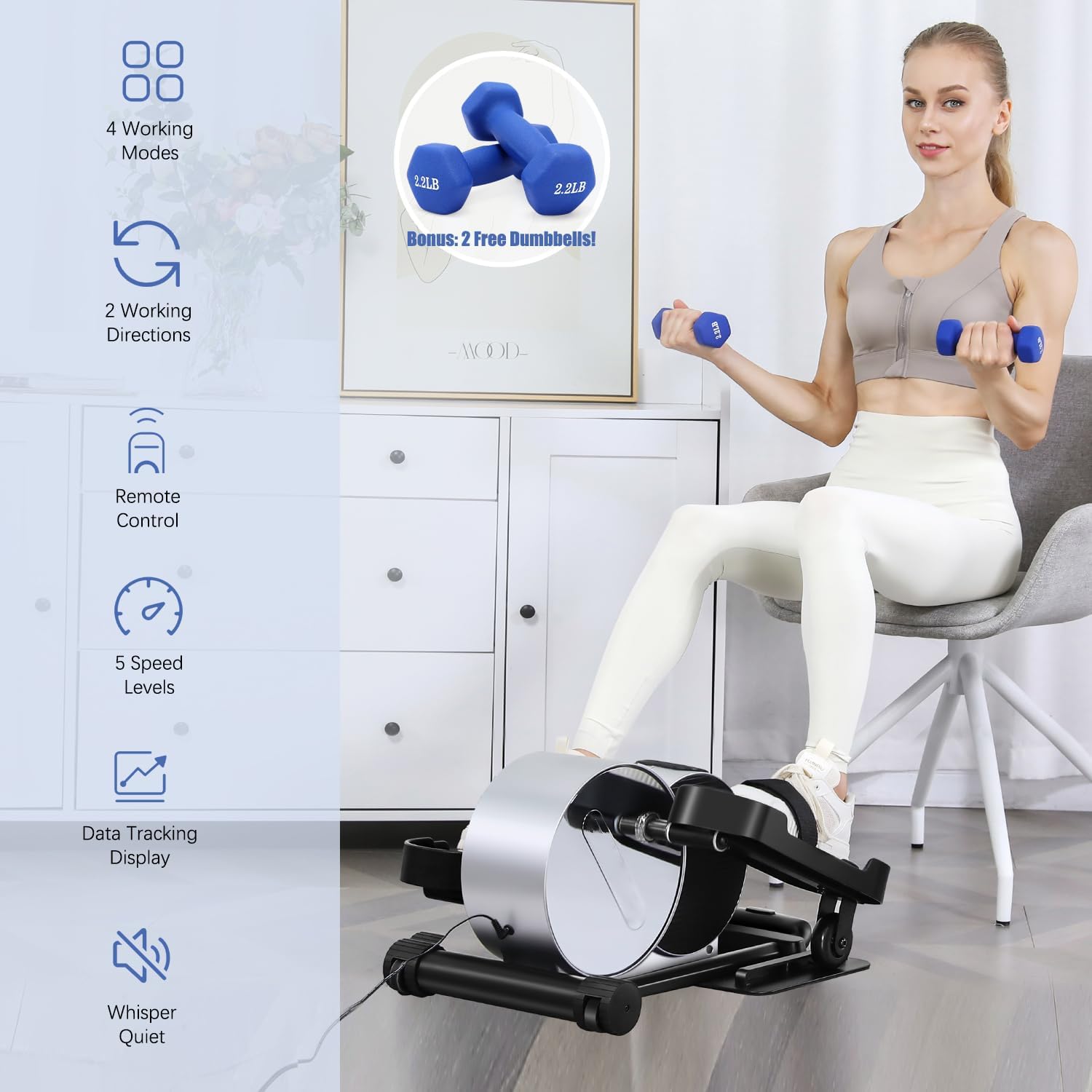 ANCHEER Under Desk Elliptical Machine Transform Your Life - High-End, Portable, Mini Leg Exerciser While Sitting. Perfect for Seniors, No Noise. Ideal Gift for Family As Seen on TV - Image 5