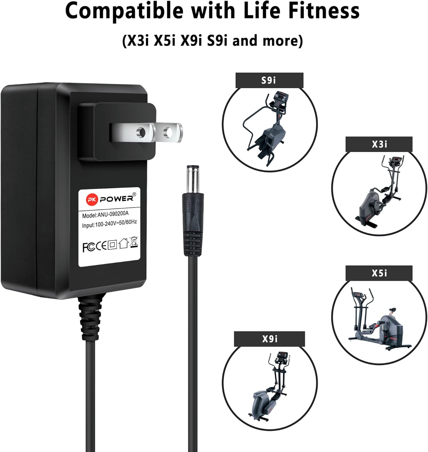 PKPOWER AC Adapter Charger for Life Fitness X3i X5i X9 X9i S9i SX30 CT5500 Elliptical Machine Cross-Trainer, Power Supply for Life Fitness C1 C1.5 RS1 RS3 R15 X35-01 Elliptical - Image 5