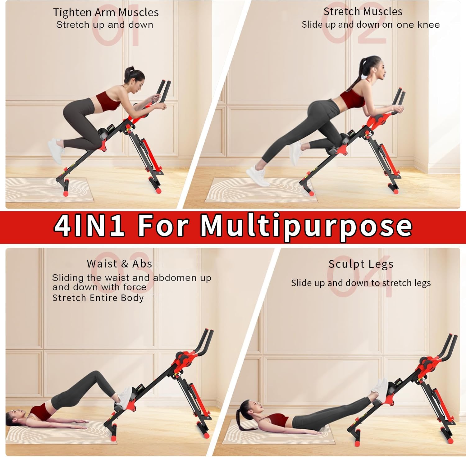 Magnetic Rowing Machine for Home | Adjustable 8-Speed Booster | Burn Fat & Sculpt Muscles | Supports Up to 265 LBS | Phone/Tablet-Ready Design - Image 4