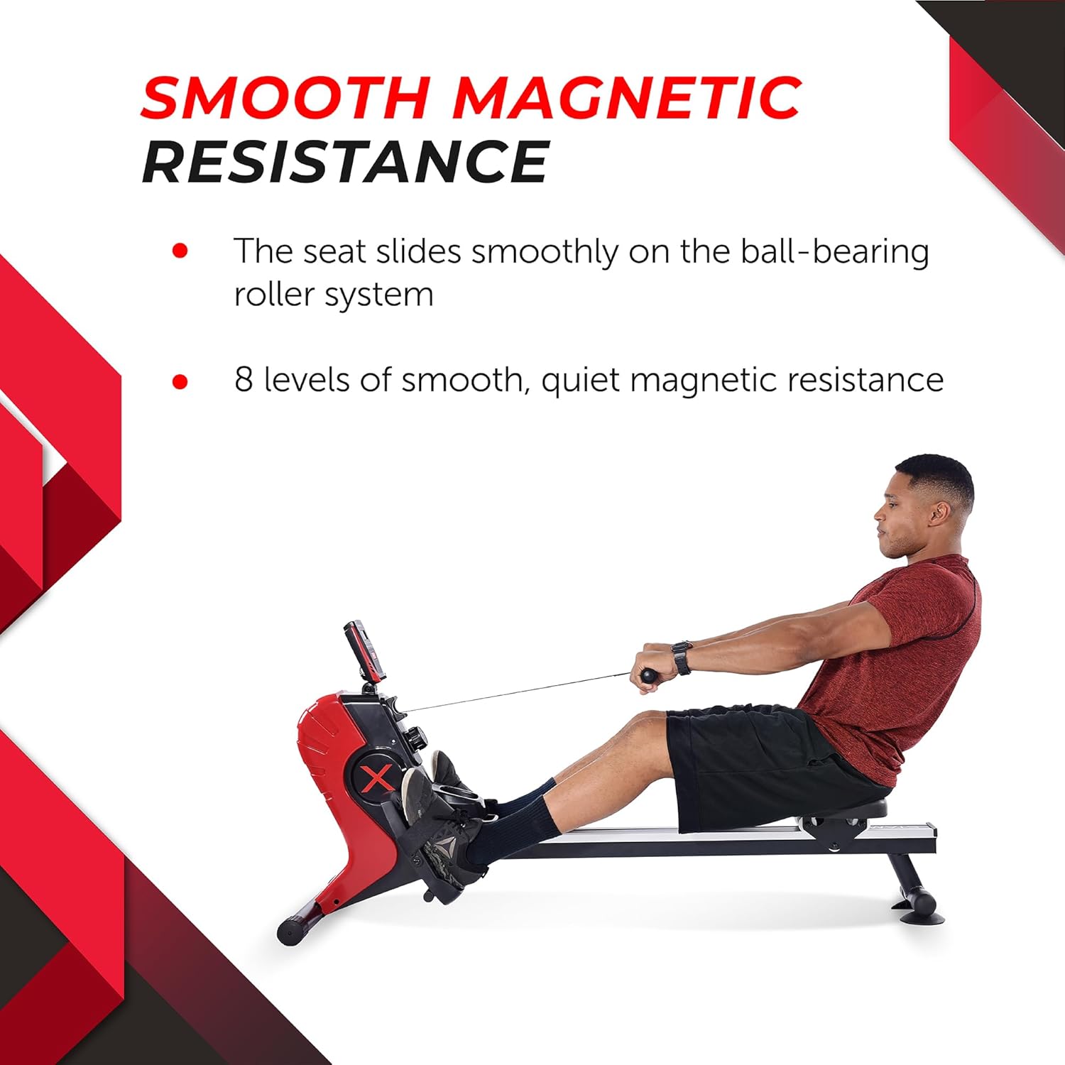Stamina Magnetic Rower - Rower Machine with Smart Workout App - Rowing Machine with Magnetic Resistance for Home Gym Fitness - Up to 250 lbs Weight Capacity - Image 6