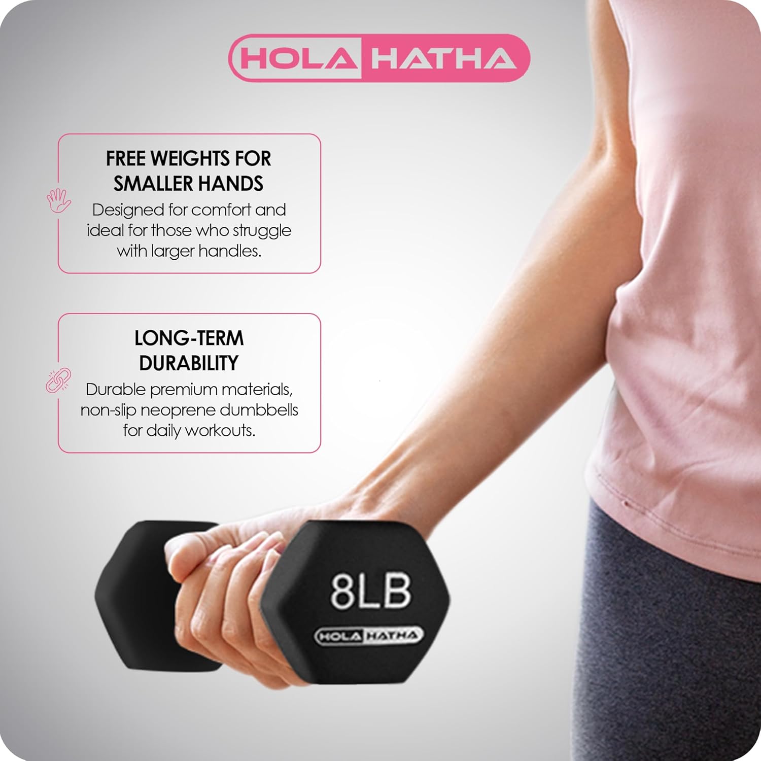 HolaHatha Neoprene Dumbbell Weights Set with Rack, Home Gym Equipment, 56 Lbs, Blues - Portable Weighted Exercise Dumbbells for Fitness, Training, and Lifting Workouts - Image 4