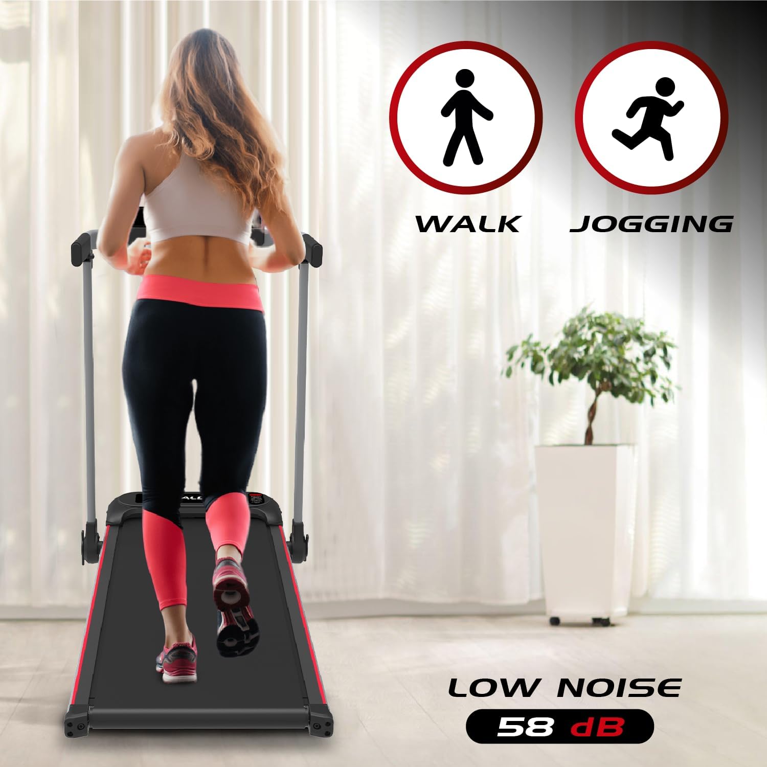Walden Sports Folding Electric Treadmill with Handle - Portable Running Machine LCD Screen - 6.2mp/h Adjustable Speed - Image 4