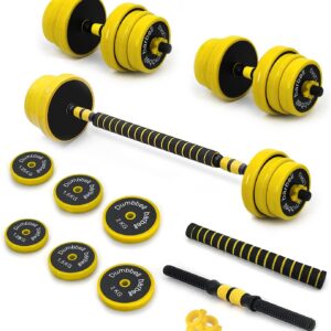 VIVITORY Dumbbell Sets Adjustable Weights, 44 to 66 Lbs, Free Weights Dumbbells Set with Connector, Neoprene Coating Adjustable Dumbbell Set, Dumbbells Weights Set for Home Gym, Cast Iron, Matte Finish