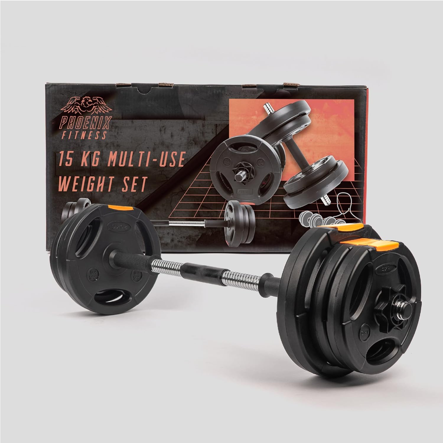 Phoenix Fitness Dumbbells Weight Set, Adjustable 2 in 1 Barbell Set for Exercise, Muscle and Strength Training - Image 7