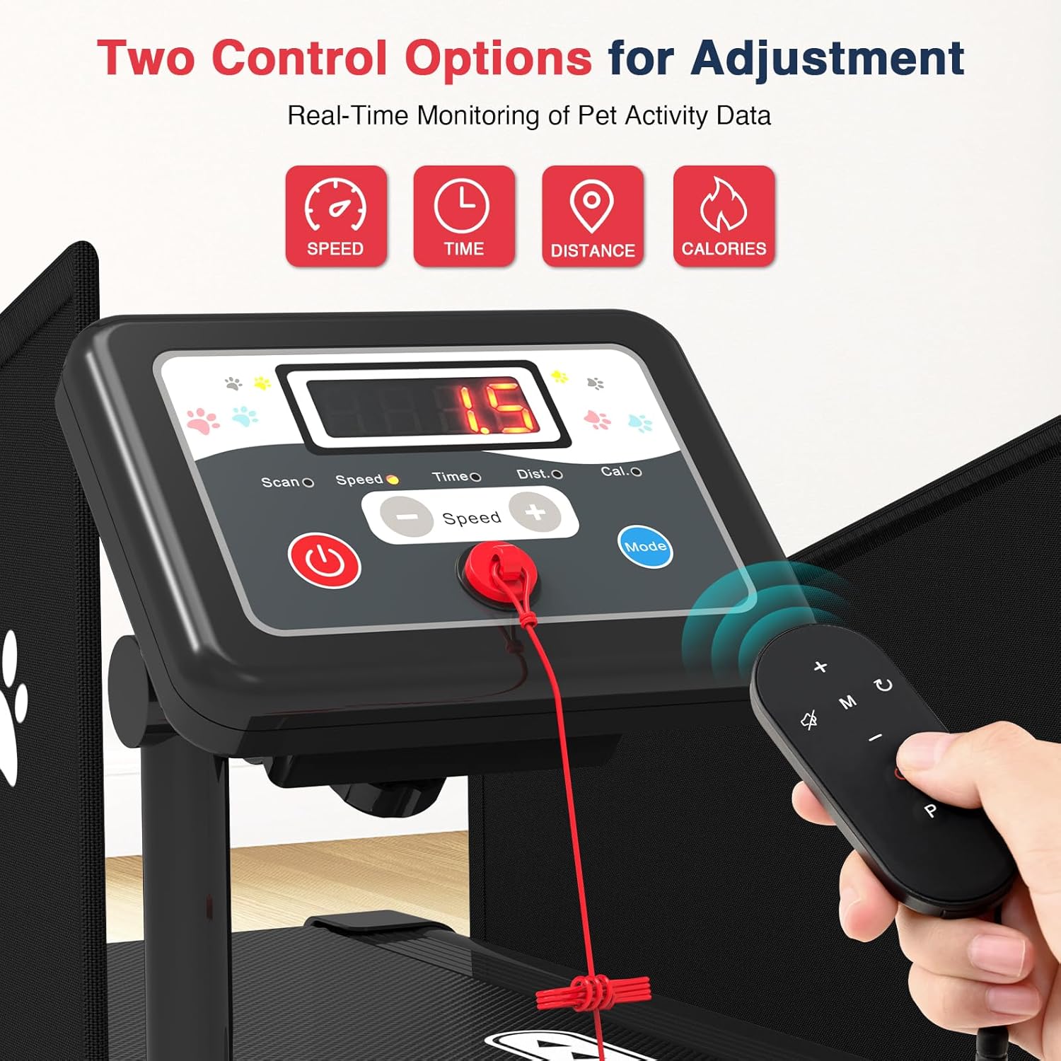 REDLIRO Dog Treadmill - Pet Indoor Treadmill for Medium/Small - Weight Capacity 265 lbs - Dog Fitness Running Machine with Remote Control & Display Screen - Image 5