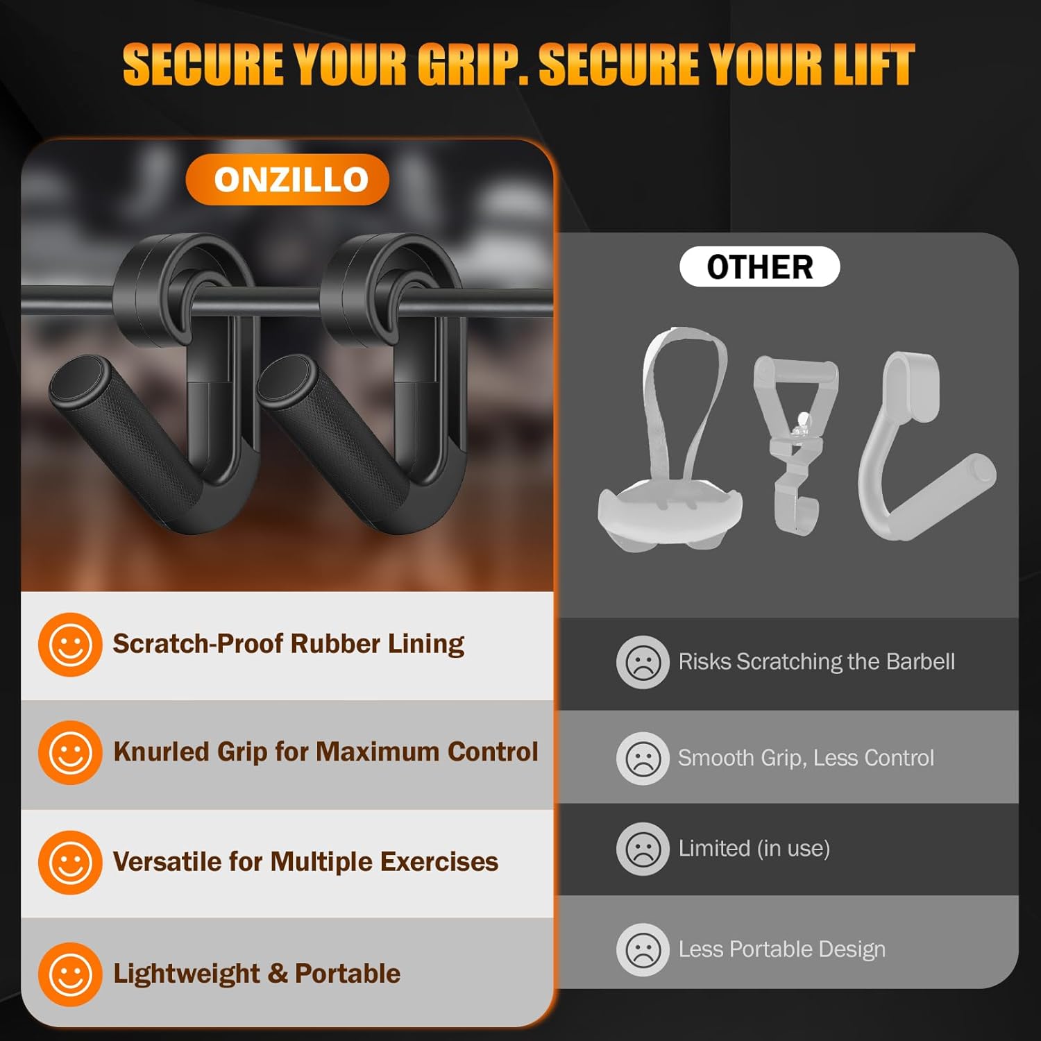 Neutral Grip Pull Up Handles, Ergonomic Non-Slip Hooks for Barbell Row Deadlift Resistant Bands Cable Machine, Lightweight Pull Up Bar Accessories, Portable Grips for Home Gym Workout, Nylon - Image 2