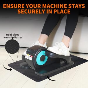Double Non-Slip Workout Mat for Ellipse Leg Exerciser, 23.6″ × 17″ 0.12-0.2″ Thick Ellipse Machine Mat, Exercise Mats for Under Desk Ellipticals
