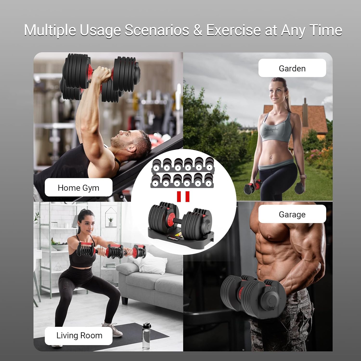 Adjustable Dumbbells 25/52.5 lbs, 9/15 in - Adjustable Weight Dumbbell Set for Full Body Exercise Training Fitness Workout in Home Gym - Image 6