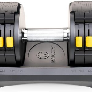 Marcy Adjustable Dumbbell System 6 Dumbbells-in-1 up to 50lbs, Single – ADDB-6198