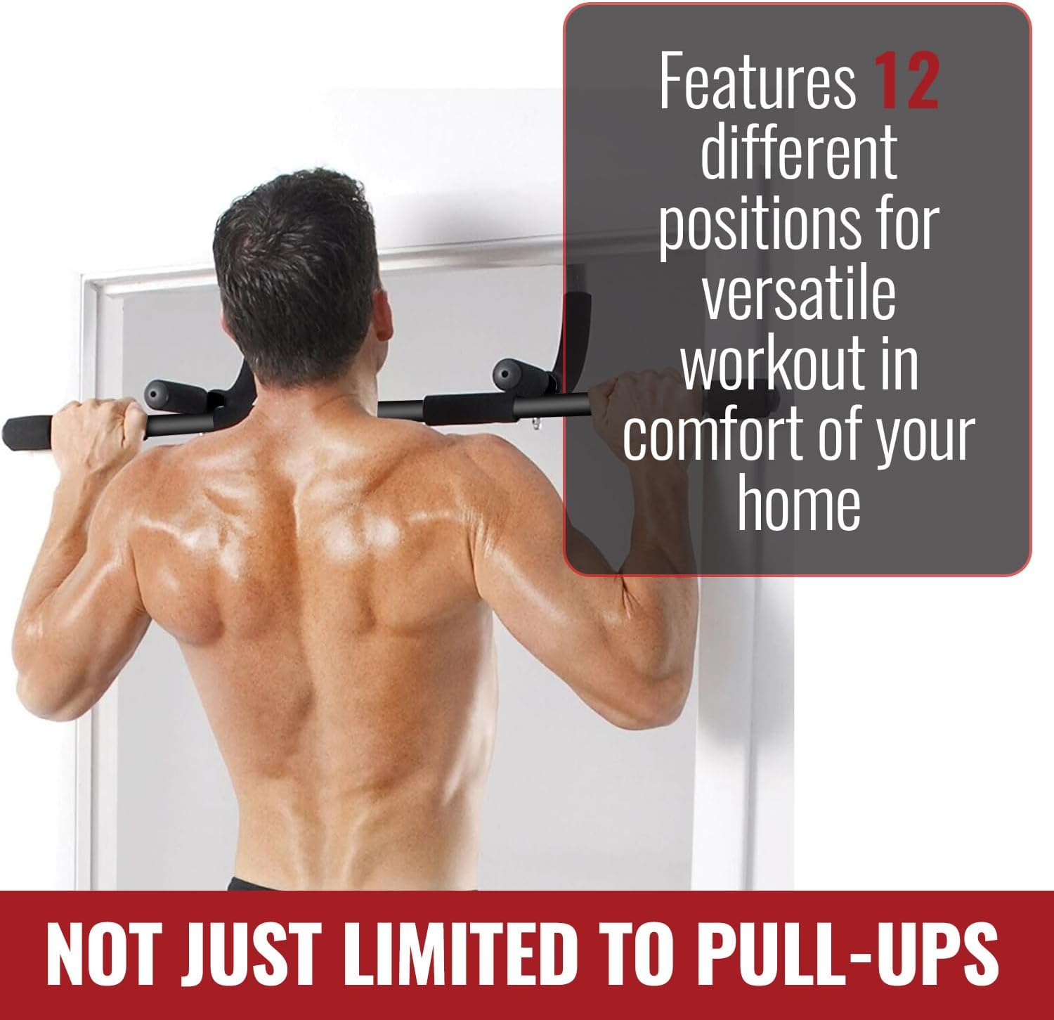 Ben Din Pull Up Bar for Doorway | Sturdy Steel Upper Body Fitness Workout Bar | Strength Training Pull-up Bar | Quick Installation Indoor Chin-Up Bar for Home Gym - Image 5