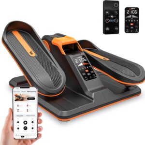 TOUSAINS Under Desk Elliptical Machine with App, Electric Ellipse Leg Exerciser for Seniors with 7 Adjustable Speeds, Portable Elliptical Training Machines Fully Assembled with Remote Control