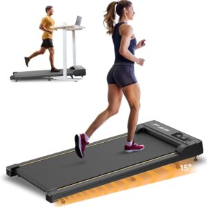 Walking Pad Treadmill with Incline, 4 in 1 Under Desk Treadmills for Home Office, 2.5HP Low Noise 265LB Capacity Portable Treadmill with Remote Control for Walking Jogging Running
