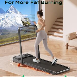 Walking Pad,Treadmill with Incline for Home Office, 2.5HP Portable Under Desk Treadmill with 265 Lbs Capacity,Remote Control, Led Display